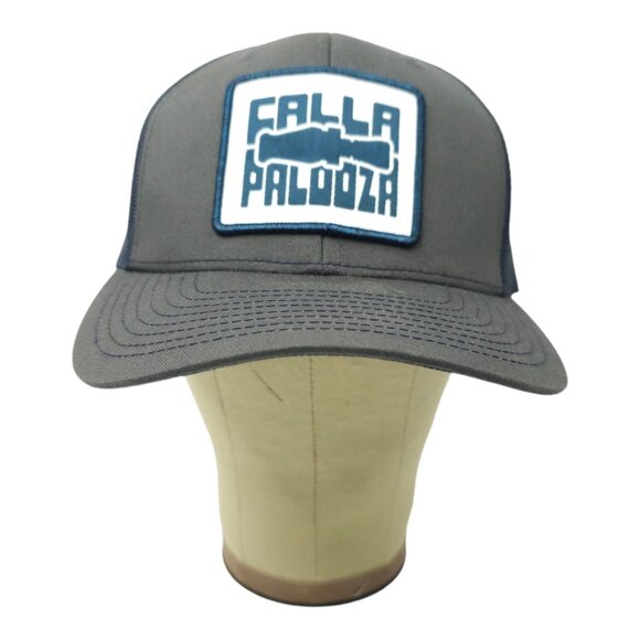 Fallapalooza Patch Mesh Snapback Cap Trucker Baseball Hat Richardson Gray Blue - Picture 9 of 13